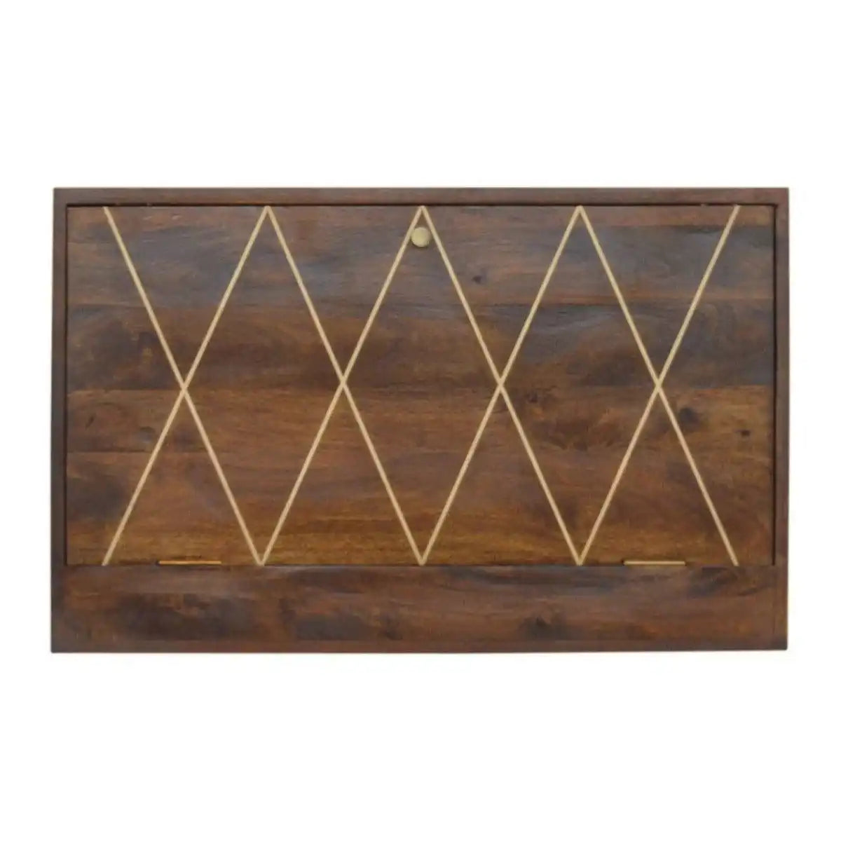 Geometric Brass Inlay Flip Down Writing Desk - Price Crash Furniture