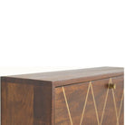 Geometric Brass Inlay Flip Down Writing Desk - Price Crash Furniture