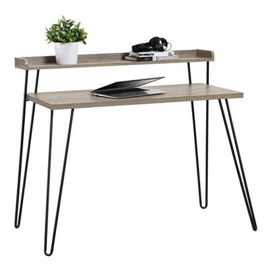 Haven Laptop Desk with Riser Shelf in Distressed Grey Oak by Dorel - Price Crash Furniture