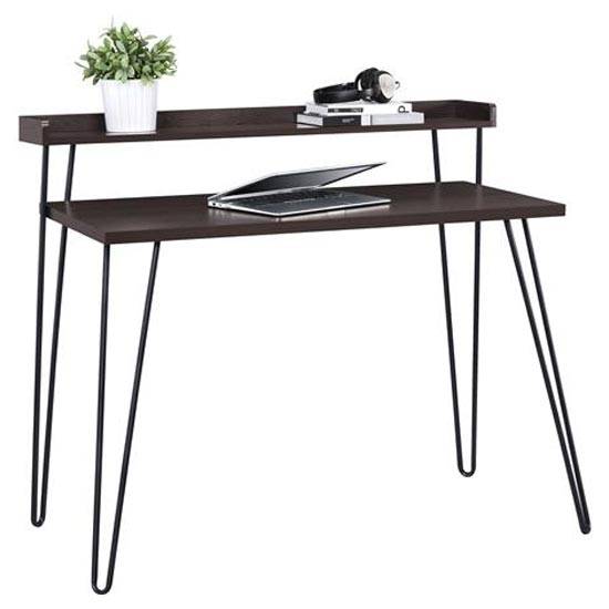 Haven Laptop Desk with Riser Shelf in Espresso by Dorel - Price Crash Furniture