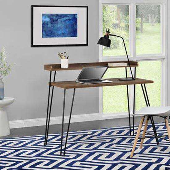 Haven Laptop Desk with Riser Shelf in Walnut by Dorel - Price Crash Furniture