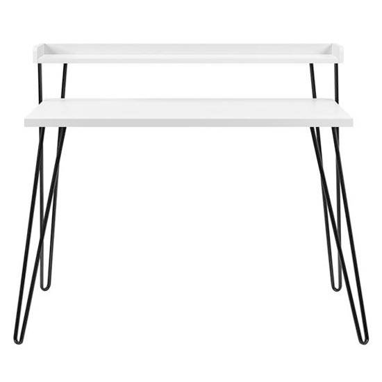 Haven Laptop Desk with Riser Shelf in White by Dorel - Price Crash Furniture