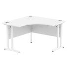 Impulse 1200mm Corner Desk with White Top and White Cantilever Leg - Price Crash Furniture