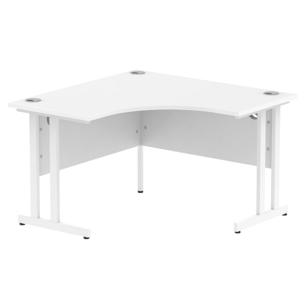 Impulse 1200mm Corner Desk with White Top and White Cantilever Leg - Price Crash Furniture
