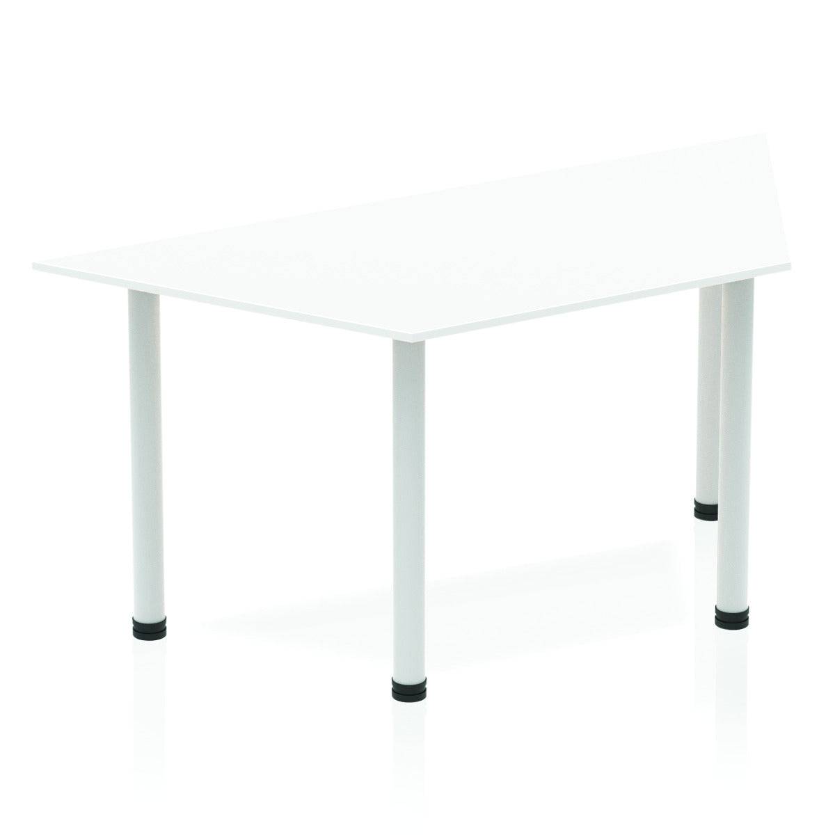 Impulse 1600mm Semi-Circle Table Beech Top Silver Post Leg - Price Crash Furniture