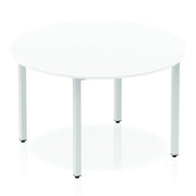 Impulse 1600mm Semi-Circle Table Maple Top Silver Post Leg - Price Crash Furniture