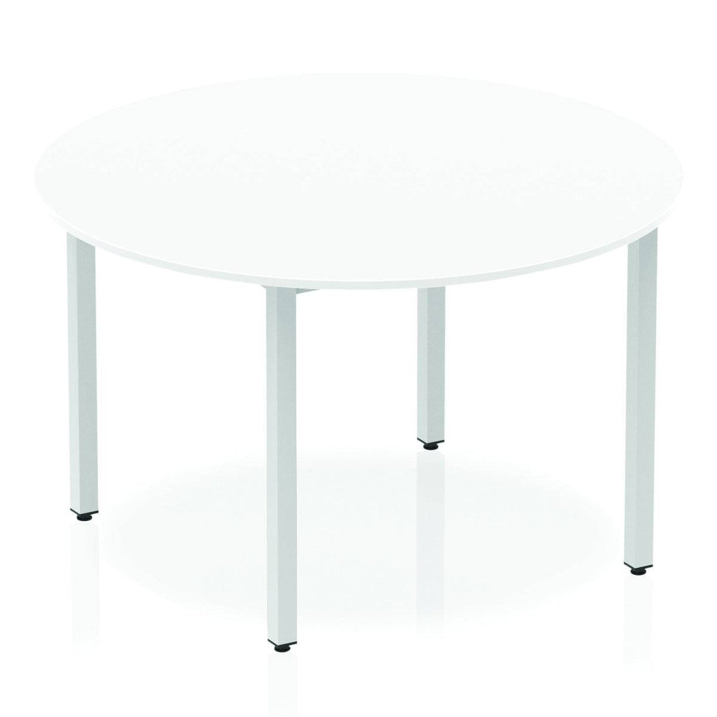 Impulse 1600mm Semi-Circle Table Maple Top Silver Post Leg - Price Crash Furniture