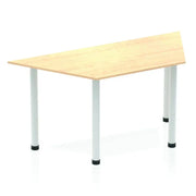 Impulse 1600mm Semi-Circle Table Walnut Top Silver Post Leg - Price Crash Furniture