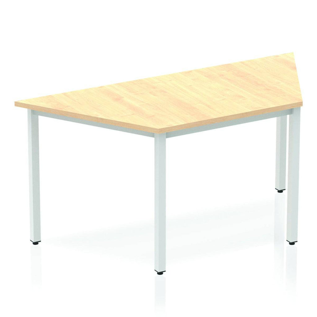 Impulse 1600mm Trapezium Maple Top Silver Box Frame Leg - Price Crash Furniture