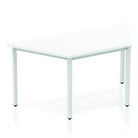 Impulse 1600mm Trapezium White Top Silver Box Frame Leg - Price Crash Furniture