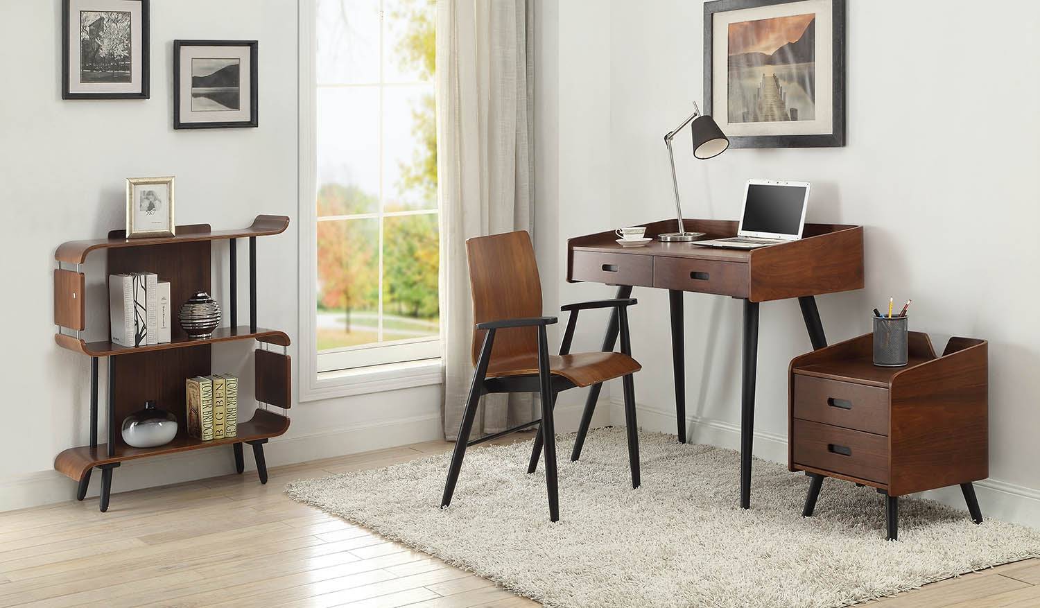 Jual Furnishings PC612 Walnut Retro Vintage Design Office Chair - Price Crash Furniture