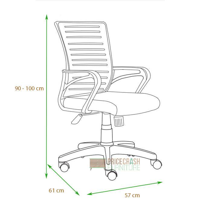 Loft armed office chair, orange mesh back, black fabric seat, black base by Core - Price Crash Furniture