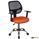 Loft home office chair in black mesh back, orange fabric seat, chrome base by Core - Price Crash Furniture