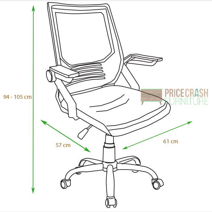 Loft study chair with arms, black mesh back, black fabric seat, chrome base by Core - Price Crash Furniture