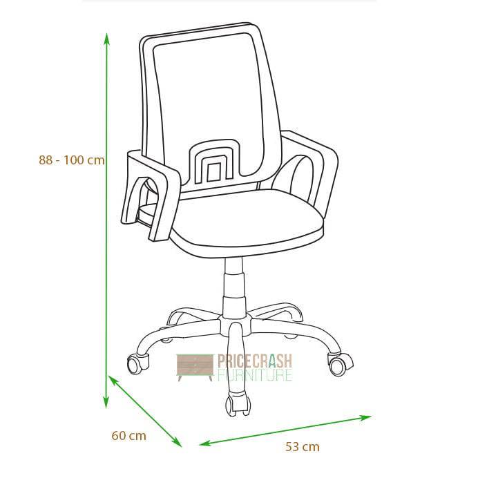 Loft study office chair, blue mesh back, black fabric seat, chrome base by Core - Price Crash Furniture