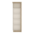 Lyon Bookcase (LH) In Riviera Oak / White High Gloss - Price Crash Furniture