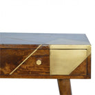 Nordic Style Chestnut Writing Desk With Gold Detailing - Price Crash Furniture