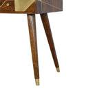 Nordic Style Chestnut Writing Desk With Gold Detailing - Price Crash Furniture