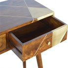 Nordic Style Chestnut Writing Desk With Gold Detailing - Price Crash Furniture