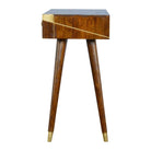 Nordic Style Chestnut Writing Desk With Gold Detailing - Price Crash Furniture