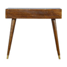 Nordic Style Chestnut Writing Desk With Gold Detailing - Price Crash Furniture