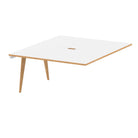 Oslo 1200mm B2B Extension Kit with White Top, Natural Wood Edge and White Frame - Price Crash Furniture