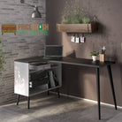 Oslo Desk 2 Drawer in White and Black Matt - Price Crash Furniture