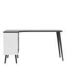 Oslo Desk 2 Drawer in White and Black Matt - Price Crash Furniture