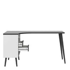 Oslo Desk 2 Drawer in White and Black Matt - Price Crash Furniture