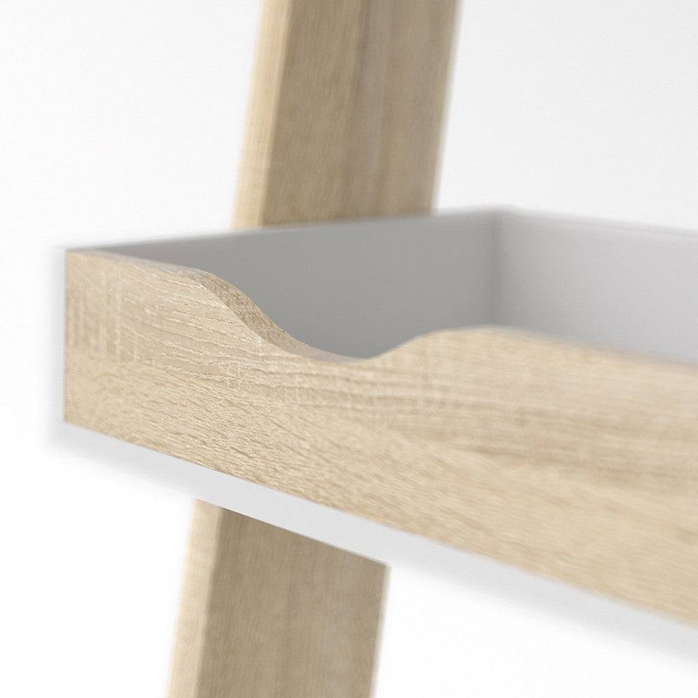 Oslo Leaning Ladder Desk in White and Oak - Price Crash Furniture