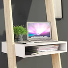 Oslo Leaning Ladder Desk in White and Oak - Price Crash Furniture