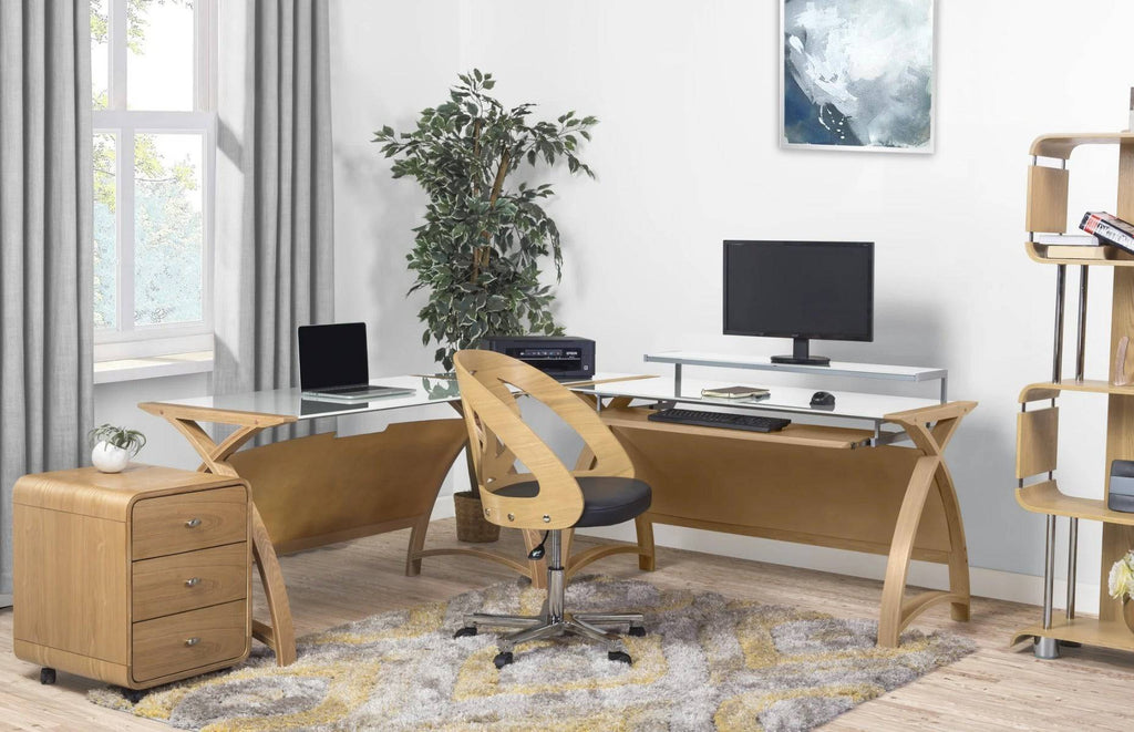 PC201 Helsinki 1300mm Desk in Oak by Jual - Price Crash Furniture
