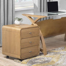 PC201 Helsinki 3 Drawer Wheeled Desk Pedestal Unit in Oak by Jual - Price Crash Furniture