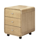 PC201 Helsinki 3 Drawer Wheeled Desk Pedestal Unit in Oak by Jual - Price Crash Furniture