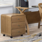 PC201 Helsinki 3 Drawer Wheeled Desk Pedestal Unit in Oak by Jual - Price Crash Furniture