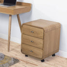 PC201 Helsinki 3 Drawer Wheeled Desk Pedestal Unit in Oak by Jual - Price Crash Furniture