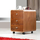 PC201 Helsinki 3 Drawer Wheeled Desk Pedestal Unit in Walnut by Jual - Price Crash Furniture