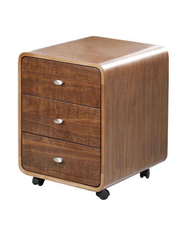 PC201 Helsinki 3 Drawer Wheeled Desk Pedestal Unit in Walnut by Jual - Price Crash Furniture