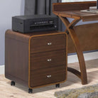 PC201 Helsinki 3 Drawer Wheeled Desk Pedestal Unit in Walnut by Jual - Price Crash Furniture