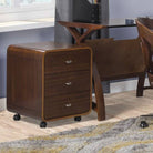 PC201 Helsinki 3 Drawer Wheeled Desk Pedestal Unit in Walnut by Jual - Price Crash Furniture