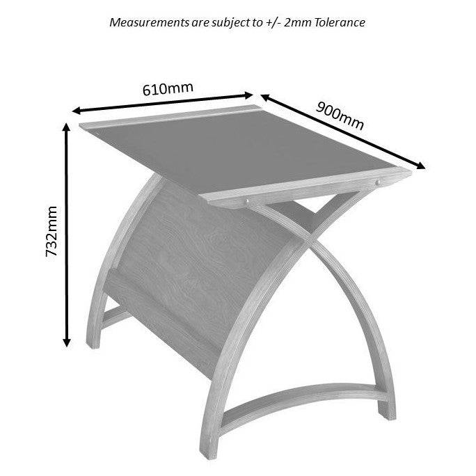 PC201 Helsinki 900mm Laptop Table in Oak by Jual - Price Crash Furniture