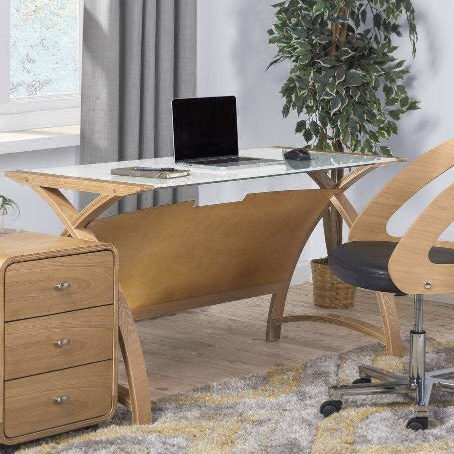 PC201 Helsinki 1300mm Laptop Table in Oak by Jual - Price Crash Furniture