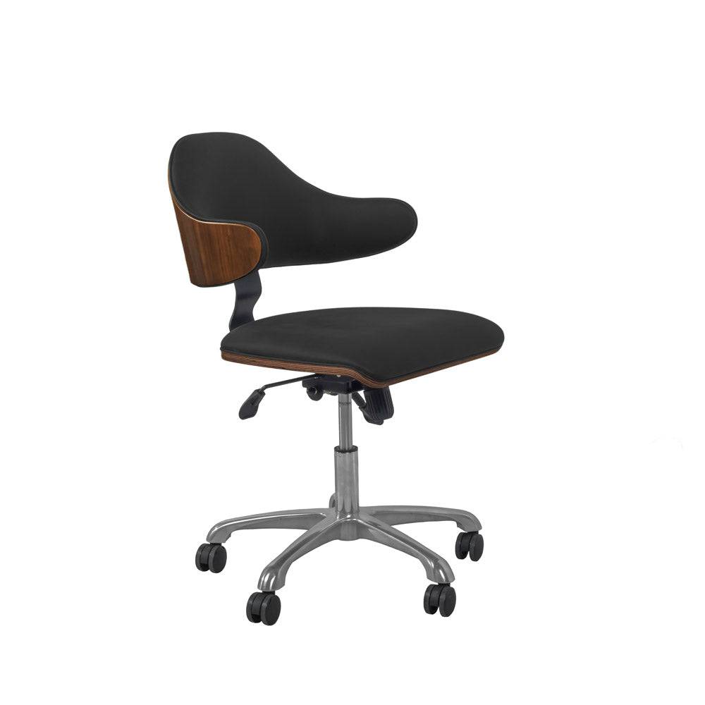 PC210 Swivel Office Desk Chair in Walnut & Black by Jual - Price Crash Furniture