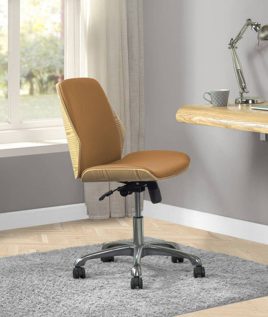 PC211 Universal Office Desk Chair in Oak & Tan by Jual - Price Crash Furniture