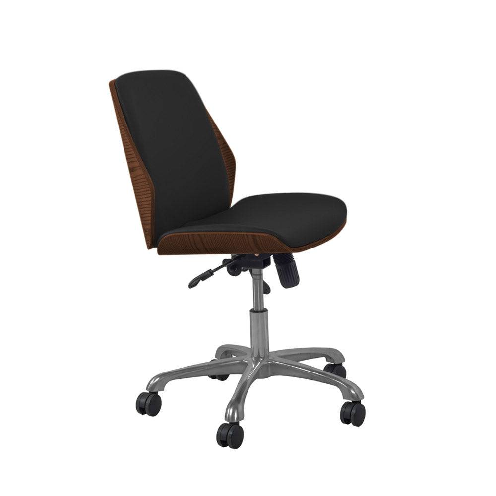 PC211 Universal Office Desk Chair in Walnut & Black by Jual - Price Crash Furniture