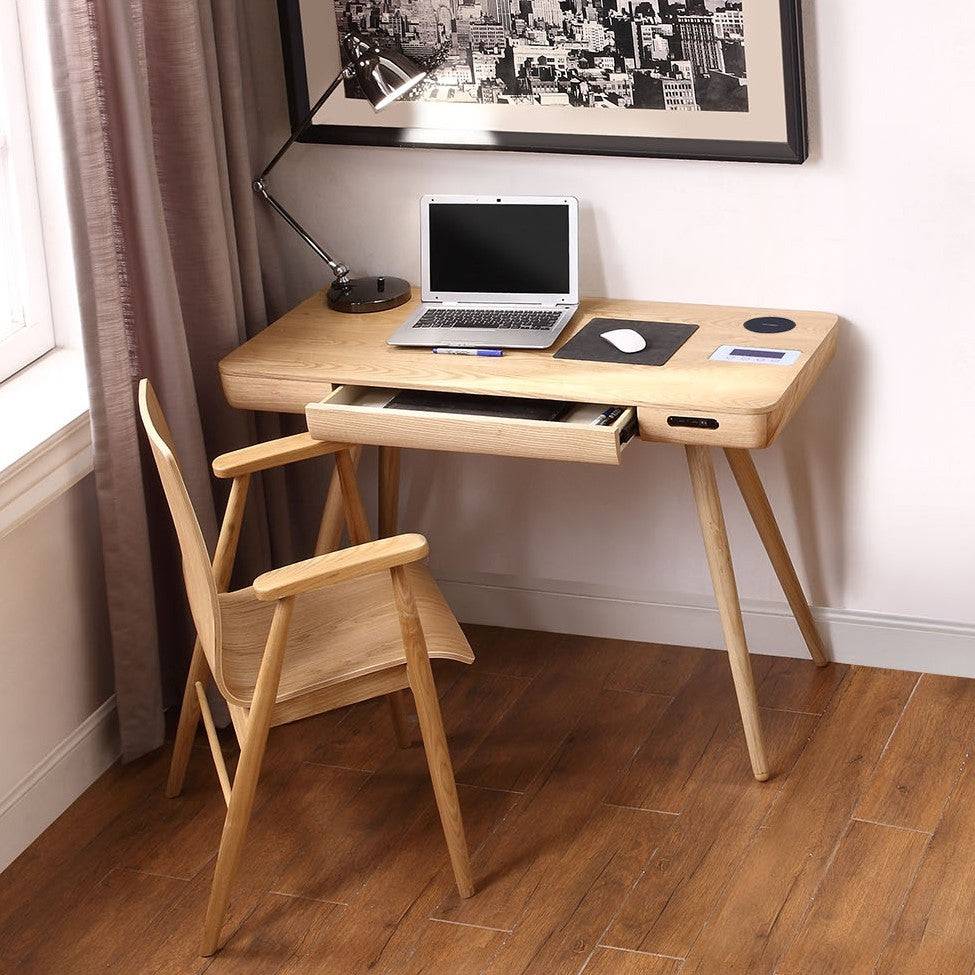 PC709 San Francisco Smart Desk with USB and Speakers in Oak by Jual - Price Crash Furniture