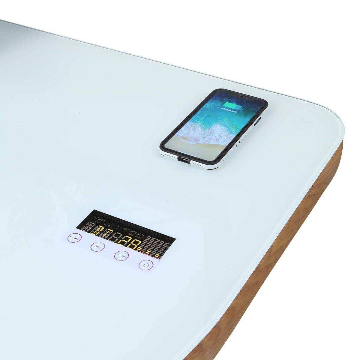 PC711 San Francisco Smart Speaker Bluetooth USB Desk in Oak by Jual - Price Crash Furniture