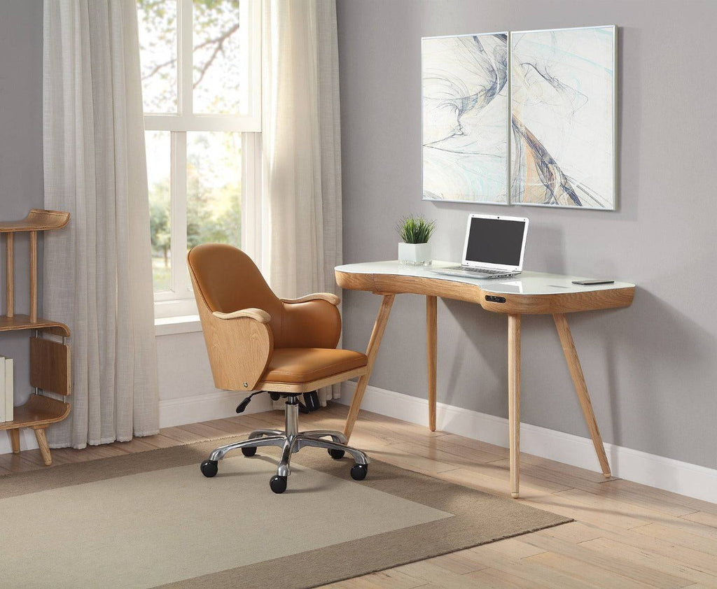 PC711 San Francisco Smart Speaker Bluetooth USB Desk in Oak by Jual - Price Crash Furniture