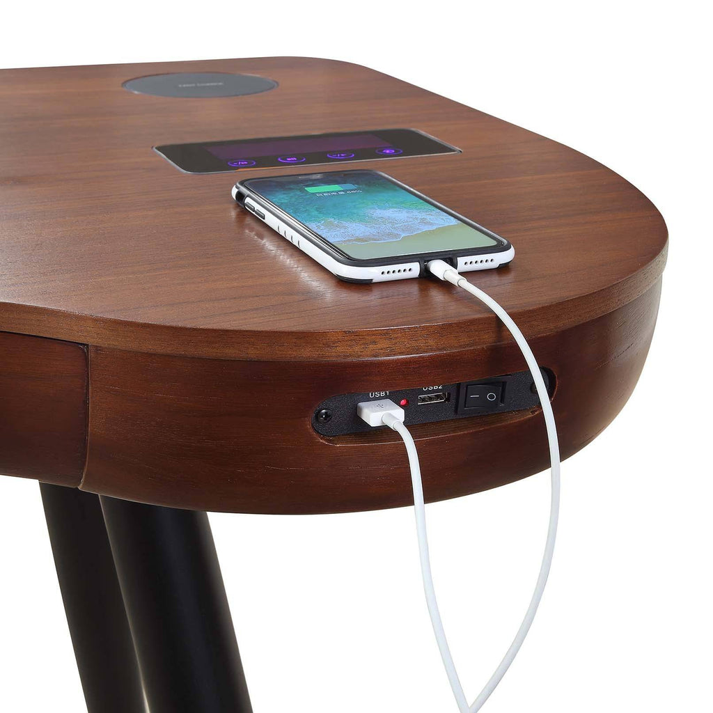 PC711 San Francisco Smart Speaker Bluetooth USB Desk in Walnut by Jual - Price Crash Furniture