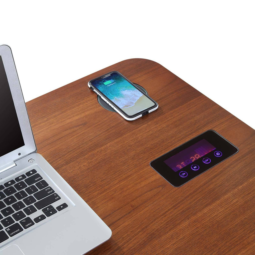 PC711 San Francisco Smart Speaker Bluetooth USB Desk in Walnut by Jual - Price Crash Furniture